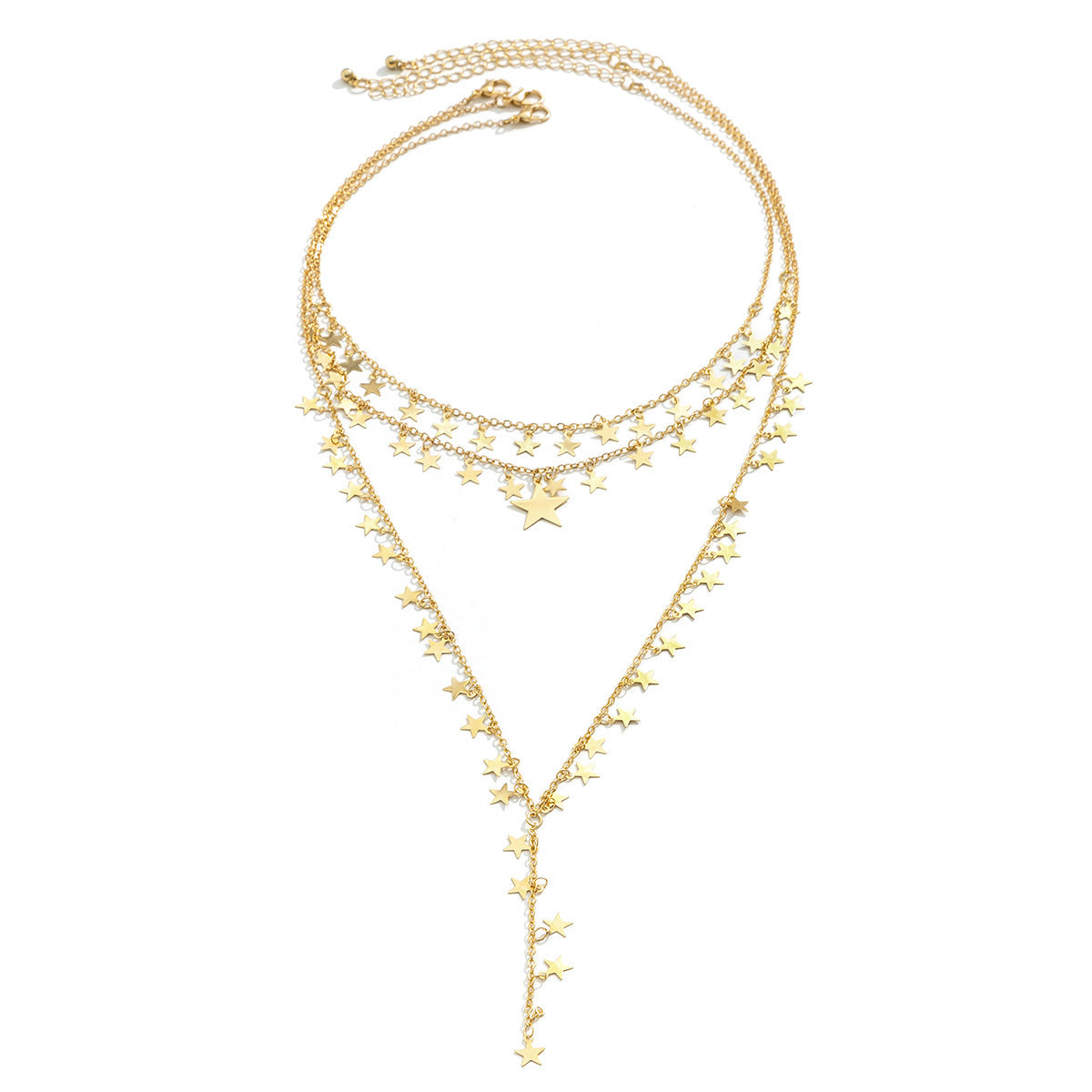 Fashion multi-layer Y-shaped metal necklace