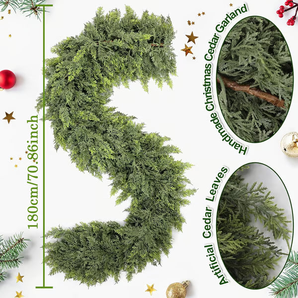 š2025 Super Value Seš„6 FT Artificial Cedar Garlands āRealistic Touch Winter Greenery