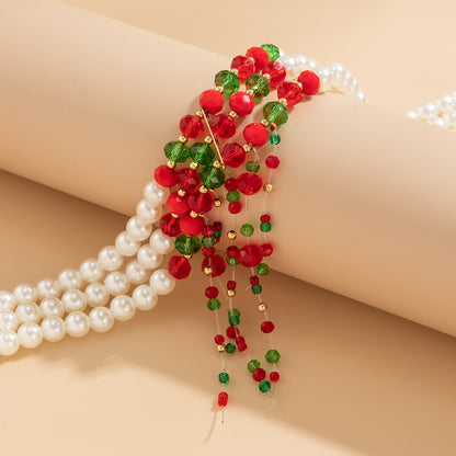 Christmas necklace with personalized round beads