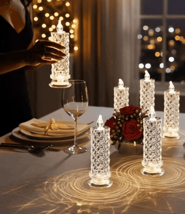 🔥Christmas Early Discount 49% Off🔥LED Crystal Candle Lights - Romantic Tabletop Night Lights,🎁 Christmas gift