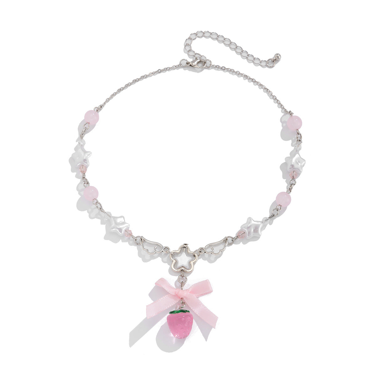 Sweet Wind Acrylic Strawberry Pendant Necklace