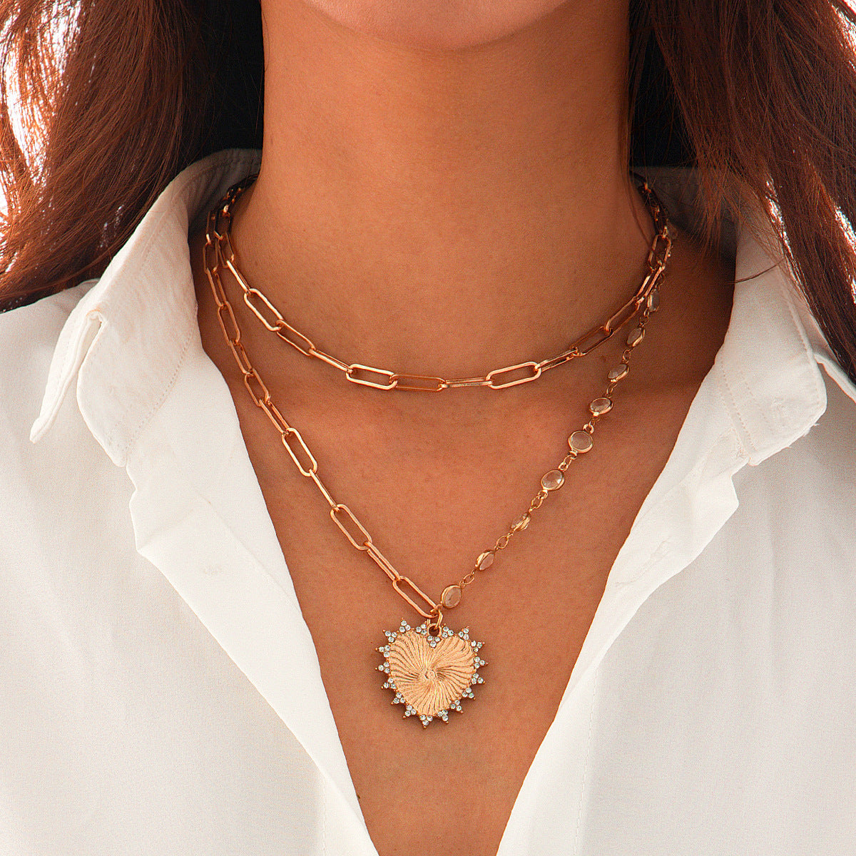 Women pearl multi-layer collarbone chain Necklace