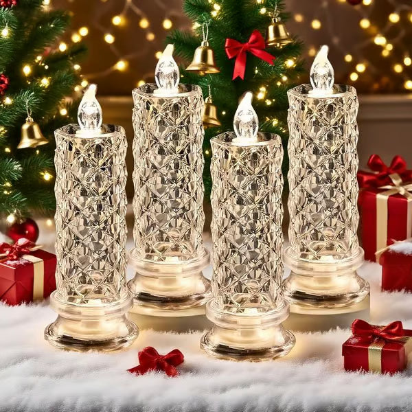 🔥Christmas Early Discount 49% Off🔥LED Crystal Candle Lights - Romantic Tabletop Night Lights,🎁 Christmas gift