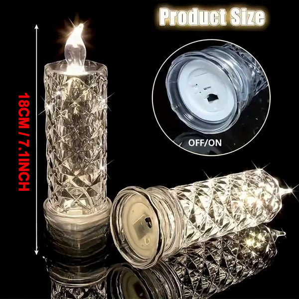 🔥Christmas Early Discount 49% Off🔥LED Crystal Candle Lights - Romantic Tabletop Night Lights,🎁 Christmas gift