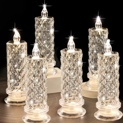 🔥Christmas Early Discount 49% Off🔥LED Crystal Candle Lights - Romantic Tabletop Night Lights,🎁 Christmas gift