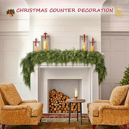 🏆2025 Super Value Se💥6 FT Artificial Cedar Garlands –Realistic Touch Winter Greenery